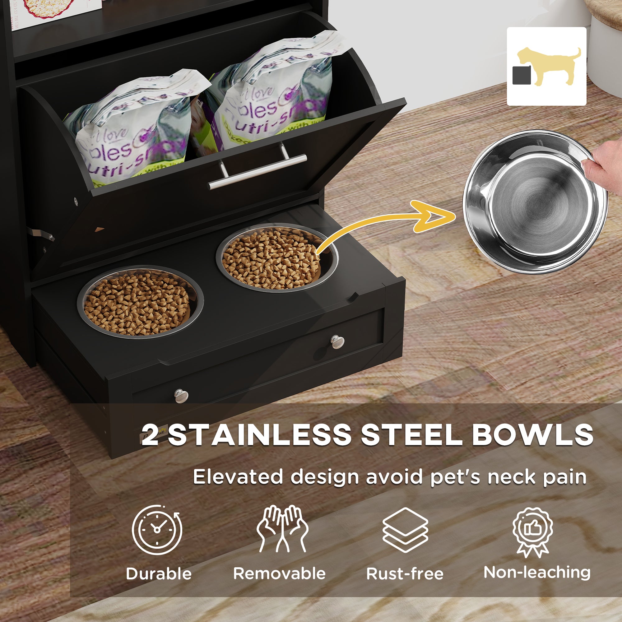 Pet Feeder Station Storage Cabinet