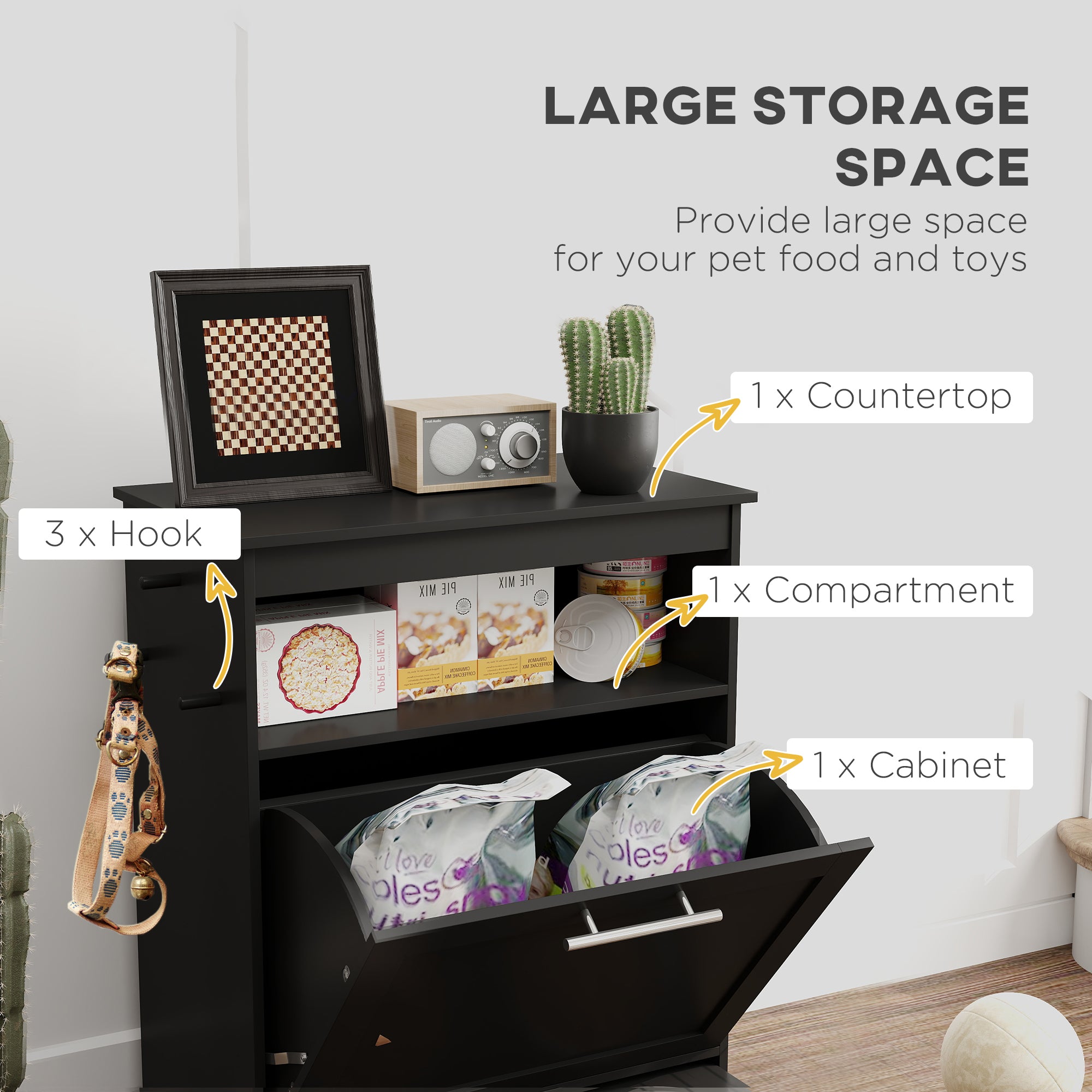 Pet Feeder Station Storage Cabinet